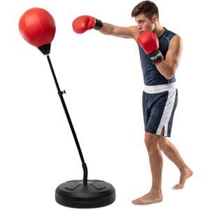 Punching Bag with Stand for Adults and Teens, Adjustable Boxing Bag with Permium Gloves, Freestanding Reflex Bag Training Equipment for Home Workout Fitness