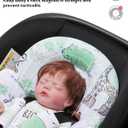Infant Car Seat Insert, Enlarged Head Support For Baby Carseat, Reversible Newborn Insert With 3 Strap Covers, 2-in-1 Baby Car Seat Cushion for Stroller, Swing, Bouncer, Rocker - Blue Giraffe