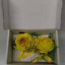 MAFELOE 2 Pieces Homecoming Party Prom Artificial Rose Corsage and Boutonniere Set, Simulation Flowers Accessories for Wedding Celebration Business Event Suit Decor- Yellow (M7-Y2-S-MG)