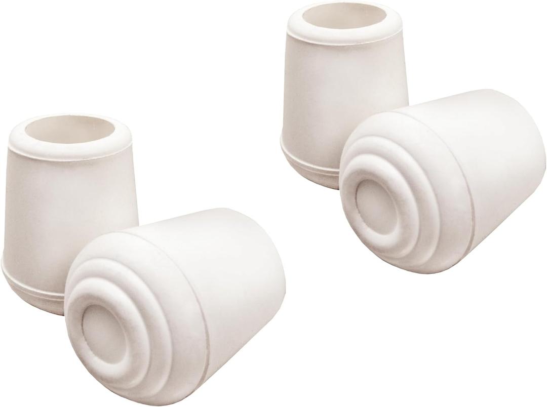 2 x softtouch 1/2" Rubber Folding Metal Chair Leg Cap Replacement Tips, White (4 Pack)