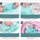 7 Pieces of Cat Bathing Supplies,Anti-Scratch Silicone Cat Shoes,Cat Claw Covers, Cat Shower Net Bag,Cat Bathing Bag,Cat Grooming Mesh Bag,Elizabethan Collar(No.3)