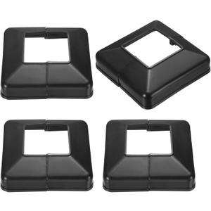 uxcell 4Pcs Post Base Cover, 4.25"x4" (Internal Size 2"x2") PVC Split Style Post Skirt, Porch Column Wrap for Post Fence Deck Cable Railing Baluster Stair Rails, Black