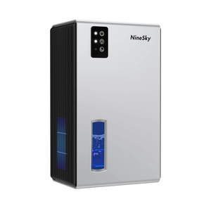 NineSky Dehumidifier for Home, 95 OZ Water Tank, (1000 sq.ft) Dehumidifiers for Bathroom Bedroom Basement with Auto Shut Off,7 Colors LED Light(Silver)