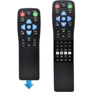 Big Button TV Remote for Seniors & Elderly - Universal Remote with Large Buttons, Simple Setup for TV/DVD/Streaming Devices (2-Device Control) - Ideal for Dementia & Low Vision Users