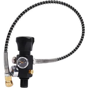TUXING 4500PSI HPA Regulator Paintball Filling Station Pcp Air Gun Charging Valve Dual Gauge Up to 4500psi with 24" Inch High Pressure Hose