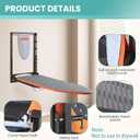 Seiritex Wall Mounted Ironing Board with Iron Holder, 42x14 Compact Mount Foldable Ironing Board for Small Spaces, Space Saving with Cotton Fabric Cover and Silicone Iron Rest