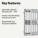 Amazon Basics Adjustable Wide 28.7–39.4", Dog Gates, Ideal for Small to Medium Breeds, and Senior Dogs, Dog Gates for Doorways and Stairs