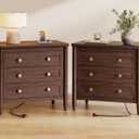 Huuger 27''H Tall Nightstands Set of 2, Hidden Charging Station, 27.6" H x 27.6" W x 15.7" D