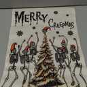 MERRY CREEPMAS Garden Flags for Outside Decoration, Christmas Skeleton Small Yard Flag, Seasonal Farmhouse Winter Holiday Outdoor Decor 12x18 Inch Vertical Double Sided