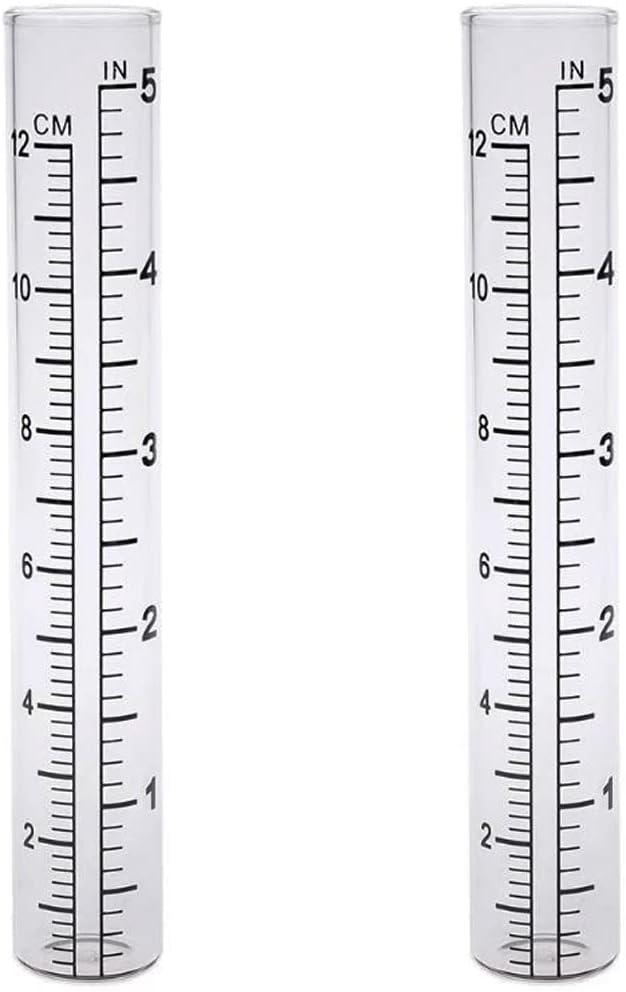 5" Rain Gauge Replacement Tube Glass for Outdoor Garden Yard Home, Best Rated 2 Pcs