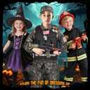Metemot Kids Army Costume for Boys, Military Soldier Costume with Army Toys, Boys Halloween Costumes with Army Vest, Soldier Boy Dress up Costumes for Play Age 3-12, Halloween Birthday Gift for Kids, Size Large