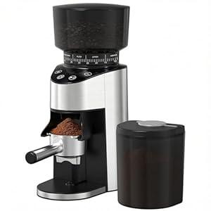 Oaomi Conical Burr Coffee Grinder, Stainless Steel Coffee Bean Grinder with 50 Grind Settings for Home Use, Touchscreen, Anti-static, 1-12 Cups for Espress, French Press & Drip Coffee(Black)
