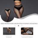 Sparkly Rhinestone Stockings for Women, Glitter Fishnets Tights Pantyhose for Dance Concert