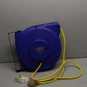 Goodyear Retractable Extension Cord Reel  Heavy-Duty Commercial Cable with Triple Tap Connector, Auto-Rewind & Wall/Ceiling Mountable (Enclosed, 12AWG x 65 ft)