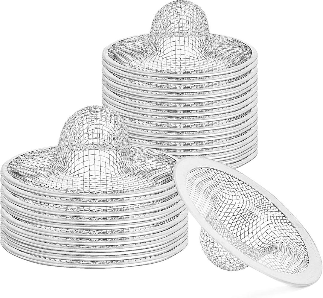 Kingrol 50 Pack Stainless Steel Sink Strainer, 2-3/4 Inch Slop Basket Filter Trap for Kitchen, Bathroom, Balcony, Floor Drain (2-3/4 Inch)