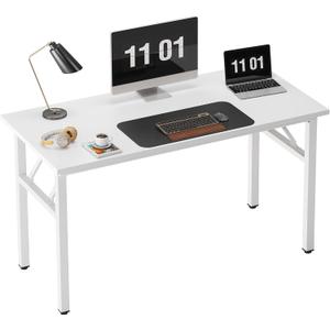 Need 47 inches Computer Desk Office Desk Folding Table with BIFMA Certification Computer Table Workstation, White AC5DW-120