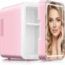 CUTIEWORLD Pink Fridge with Mirror, 4L Fridge