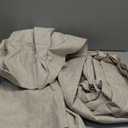 Topfinel Grey Beige Linen Blackout Curtains 84 Inch Long for Bedroom Living Room, Greige Gray Pinch Pleat Back Tab Gothic Moody Viral Drapes Mordern Boho Curtains for Window Dining Room 7 FT