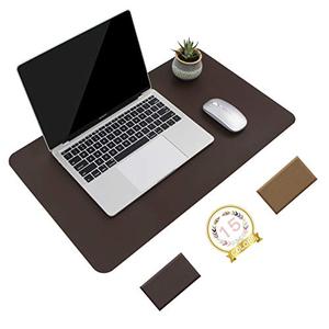 YSAGi Non-Slip Leather Desk Pad, Waterproof Laptop Computer Desk Keyboard Mat, Table Protector Blotter Mat, Large Mouse Pad for Office/Work/Home/Decor(Dark Brown, 23.6" x 13.7")