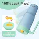 Konokyo Insulated Tumbler with Handle and Straw,40 OZ Vacuum Stainless Steel Water Bottle Travel Mug Metal Cup with Fruit Diffuser,Light Blue