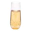 WNA Reserv 9oz Clear Plastic Stemless Champagne Flutes, 64-Pack, Disposable or Reuse, Elegant Shatterproof Drinkware, Shatter Resistant PET