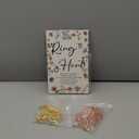 Bucherry Bridal Shower Games with Rings Funny Hunt Games Sign Wooden Game Sign and 100 Mini Plastic Fake Rings with Diamond for Bride Shower Game Wedding Winner Gifts Party Favors (Daisy)