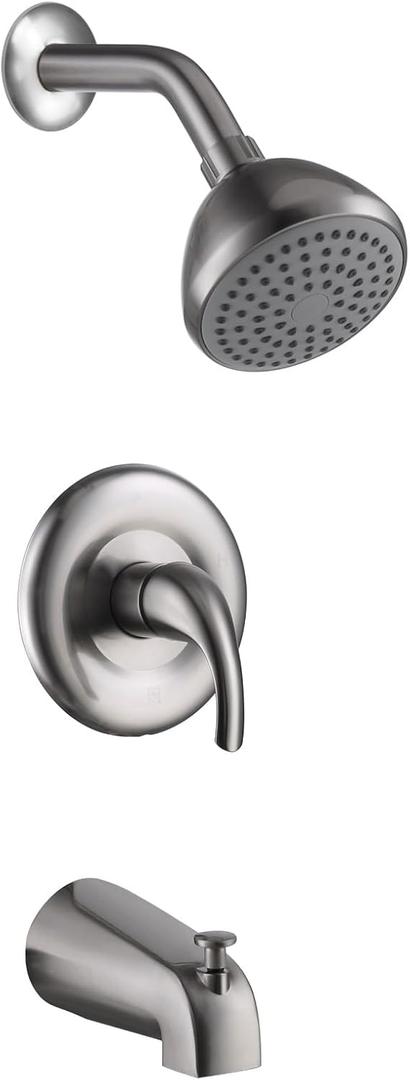 Shower Set with Trim Kit, Galim GL-SD, Shower Head & Faucet Set Complete with Valve, Shower Fixtures, Tub and Shower Trim Kit, Bathtub Shower Faucet set, Single Handle Pressure Balance, Brushed Nickel