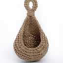 Medium Jute Hanging Basket Wall planters-Wall Planter, Teardrop Hanging Baskets for Plants Succulent Wall Decor, Hanging Herb Pot Holder 4 inch outside diameter for in/Outdoor Fence Planter