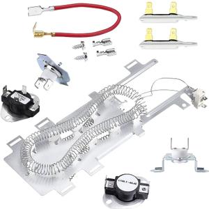 wp8544771 for Whirlpool Duet Dryer Heating Element Kit with 8544771 PS11746337 AP6013115 for Maytag Bravos xl Heating Element, 279816 Thermostat Cut Off, 3392519 279973 Thermal Fuse by Sikawai