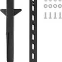 6 Ft Metal Yard Sign Stake, Aluminum Sign Post with Heavy Duty Base, Adjustable Pole with Holes for Signs, Sleek Modern Design 72'' Holder for Outside Garden Road Parking Ground(Black)