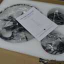 Black Glass Chandelier 6-Light Water Ripple Glass Pendant Lighting Luxury 15.7" Hanging Light Fixture for Dining Room,Kitchen Island,Entryway,Hallway,Bedroom,E12 Base