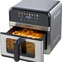 Air Fryer with Window Visible 8-in-1,Compact & Large 7.5-Qt,Up to 85% Less Oil,Roast, Bake, Dry, Reheat, Frozen, Broil,160-400 Even Results With Precise Temperature Control,Whole Metal Cover