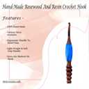 Wooden Ergonomic Soft Handle Crochet Hooks – Comfortable & Eco-Friendly Crochet Hooks - Epoxy Resin Crochet Hook Knitting Needle Weave Yarn Craft.(4mm)