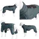 ArmyGreen Dog Jumper, Windproof, Reflective - Dirigible Winter Jacket, Small