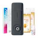 Roll on Wax Kit,Waxing Kit for Women & Men, At-Home Waxing Kit for Body, Face, Legs, Arms, 2 Wax Cartridges & 50 Waxing Strips Included. (Black)