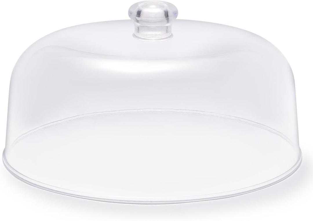 11-inch Plastic Acrylic Cake Dome Cover, Suitable for Cake Stand Plates Transparent Cake Cover (Transparent Handle)