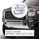 Front Recovery Tow Hooks Replacement for 2007-2019 Chevy Silverado GMC Sierra 1500 in Chrome Replace 84072462