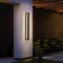 2 x LamQee 39.4 Inch Long Outdoor Wall Lights Modern Exterior Lighting Fixtures, 3000K 30W LED Linear Outdoor Wall Sconce, Contemporary Matte Black Outside Wall Mount Lights for House Garage Porch Patio