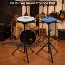 Drum Pad Stand, Adjustable Angle Silent Drum Pad Stand,Fit for 10-12 Inch Drum Practice Pad, Height Range 22-36 Inches for Drum Beginners, Black