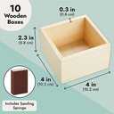 Bright Creations 10 Unfinished Small Wooden Boxes for Crafts with 1 Sanding Sponge (4 In, 11 Pieces) - Mini Wooden Crates - Mini Crates For Centerpieces