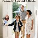Philips Wi-Fi Smart Door Lock with Handle, Keyless Entry Door Lock for Front Door Lock Set with App Remote Control, Fingerprint Door Handle Lock, Touchscreen Keypad Lever Lock Front Door Handle