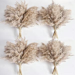 40 PCS Nature Pampas Grass Bouquet Decor - Boho Flowers and Feathers for Centerpieces, Perfect for Floor Vase Fillers, Home Decor, Living Room, and Wedding Decor