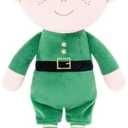Gloveleya Plush Dolls Saint Patrick's Day Gifts Soft Blessings Doll Shamrock Wishes Plush Elf Baby Gifts for Boy 16" Green