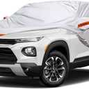 TUCAREST 6 Layers Full Car Cover for SUV- Waterproof, Insulated, Anti-UV, Snow-Proof, Anti-Wind, All-Weather, Thickened Protection, up to 178 in (Orange reflective strip)