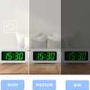 KWANWA 12 Inch Large Display Digital Alarm Clock for Kids & Adults, Dimmable LED Clock with Adjustable Brightness, Easy Snooze, Battery Operated Cordless Desk Clock for Bedroom, Kitchen, (White