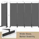 AKTOP Room Divider 4 Panel, 80" W Portable Wall Divider for Room Separation, Freestanding Partition Room Dividers, Folding Room Separators Privacy Screens for Home Office Bedroom, Grey