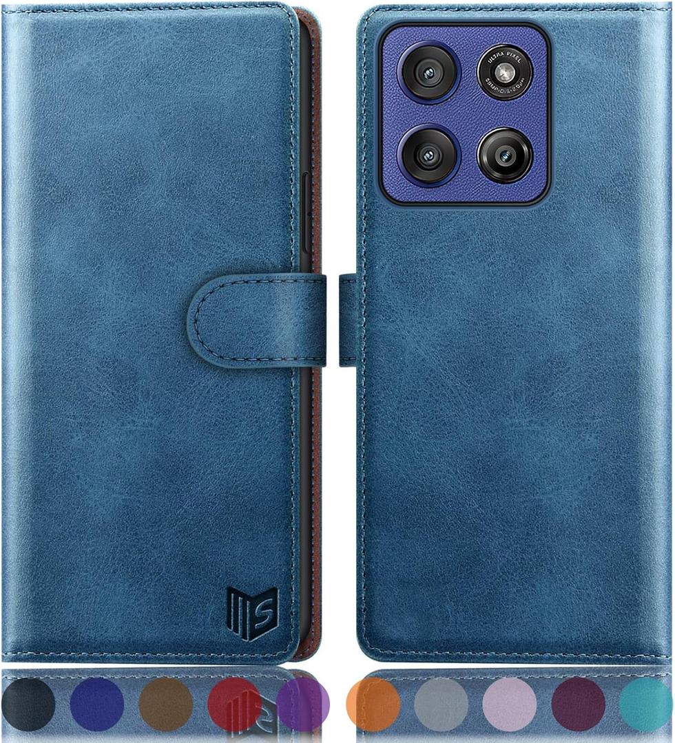 SUANPOT Compatible with G Stylus 5G 2025 Wallet case with RFID Blocking Credit Card Holder,Flip Book PU Leather Protective Cover Women Men for Stylus 5G 2025 Phone case Sky Blue
