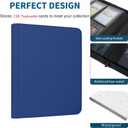 Toploader Binder,4-Pocket Double Sided Top Loaders Binder,Holds 128 Cards in 3"x4" Toploaders,PU Leather Card Binder Abulm for Toploader Trading,Sports,and Gaming Cards (Blue)