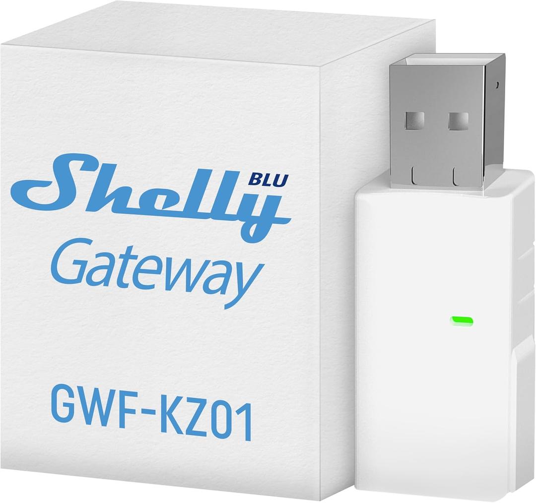 Shelly BLU Gateway | Bluetooth WiFi Gateway in a USB-A dongle | Home Automation | Compatible with Alexa & Google Home | iOS Android App | WiFi Range Extender | Wire-Free