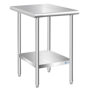 KUARBARR Stainless Steel Table 24 x 18 Inch, Commercial Stainless Steel Prep Table, NSF Metal Kitchen Prep Table for Restaurant Garage Storage